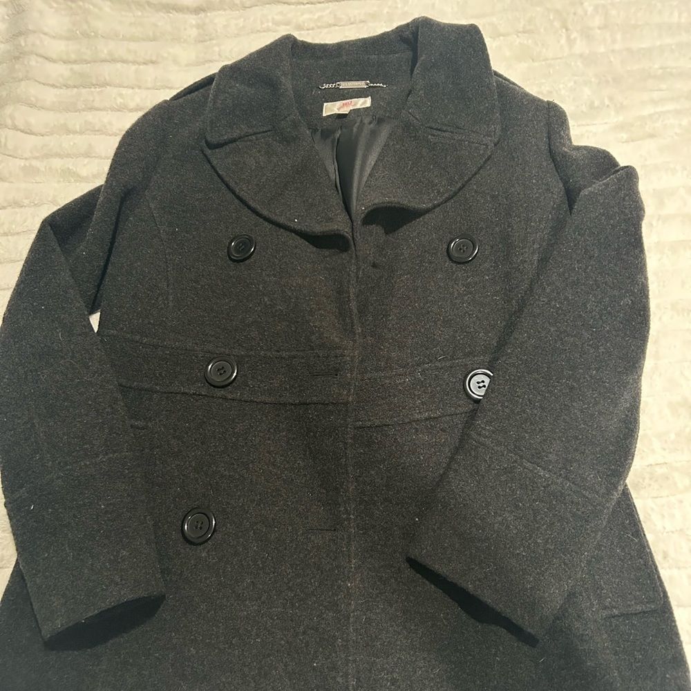 Jennifer Lopez Charcoal Pea Coat